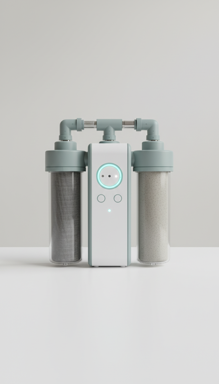 Under-sink filtration module for seamless integration